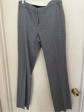 Nine West Gray Plaid Barely Bootcut Pants
